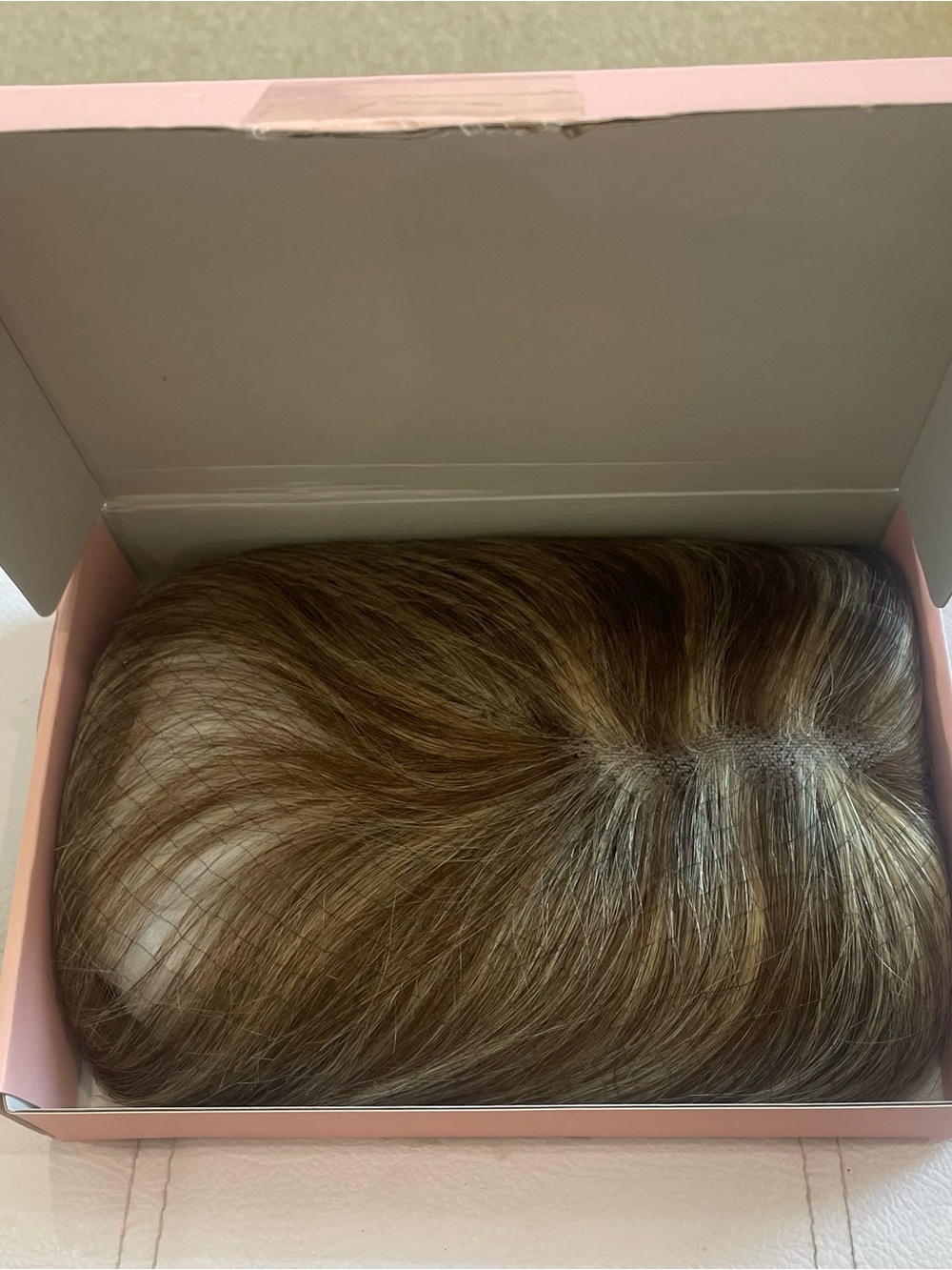 Hair Topper With 4 X 2.5” Base Hair Invisible Lace Front Med Brown W/Blonde - Picture 9 of 9